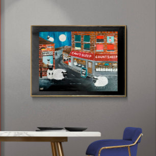 Schaapstad schilderij van Alfred Fox Canvas Afdruk