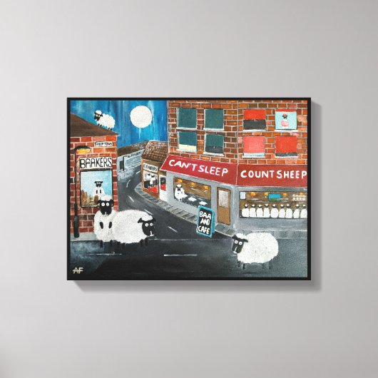 Schaapstad schilderij van Alfred Fox Canvas Afdruk (Voorkant)