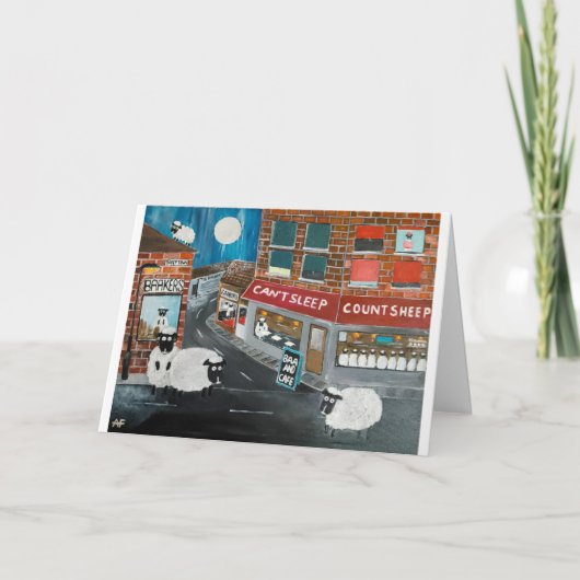 Schaapstad schilderij van Alfred Fox Kaart (Voorkant)