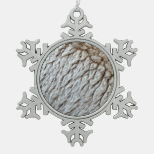 Schaapswol Abstracte Natuurfoto Tin Sneeuwvlok Ornament