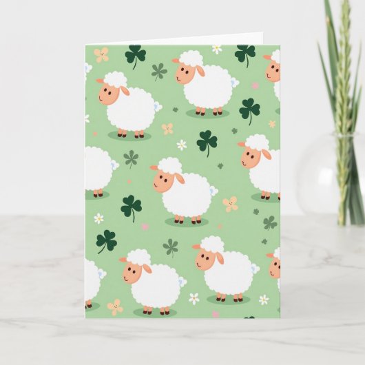 Schaapwei scène kaart met schattige schapen (Voorkant)