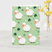 Schaapwei scène kaart met schattige schapen (Gele Bloem)
