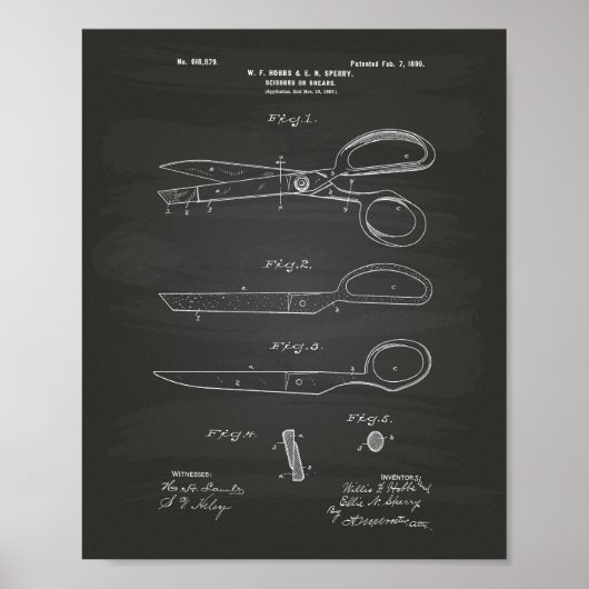 Schaar 1899 Patent Art Chalkboard Poster (Voorkant)