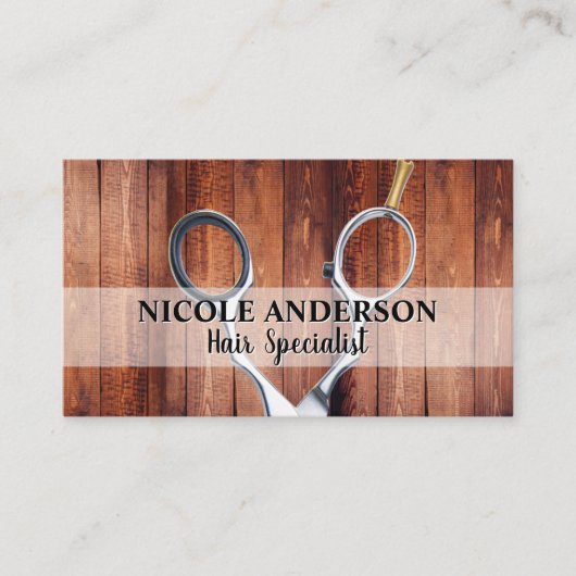 schaar | Achtergrond hout Visitekaartje (Voorkant)