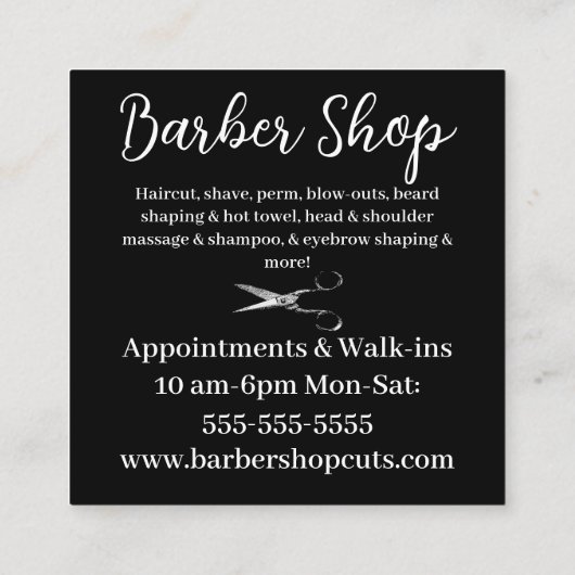  schaar Barber of Salon Visitekaartje (Achterkant)