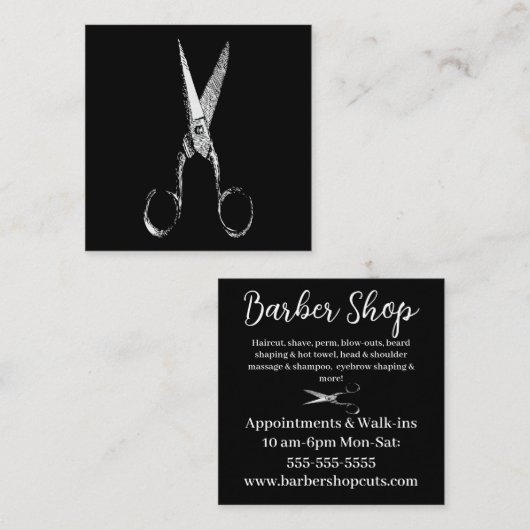  schaar Barber of Salon Visitekaartje (Voorkant / Achterkant)