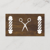 schaar | Barber Poles | Hout | QR-code Afsprakenkaartje (Voorkant)