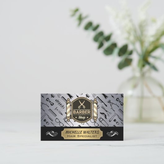 schaar | Barberpoten en gereedschap Visitekaartje (Staand voorkant)