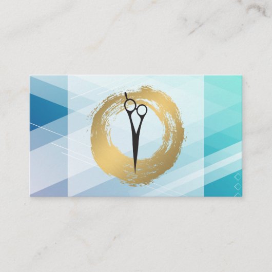 schaar | Blauwe Abstracte achtergrond Visitekaartje (Voorkant)