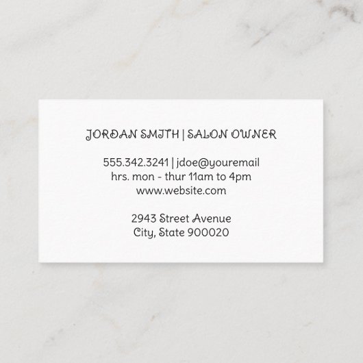 schaar | Bloemen en vlinders Visitekaartje (Achterkant)