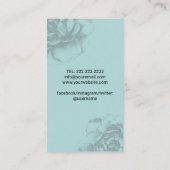 Schaar & Bloemenhaarstylist Mint Blue Visitekaartje (Achterkant)