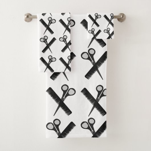 Schaar Comb Haarstylist Salon Bad Handdoek (Insitu)