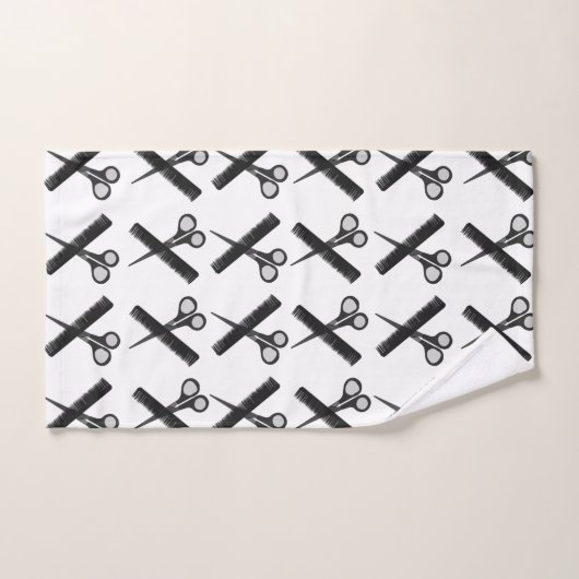 Schaar Comb Haarstylist Salon Bad Handdoek (Handdoek)