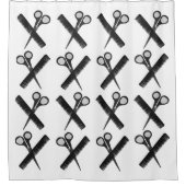 Schaar Comb Haarstylist Salon Douchegordijn (Voorkant)