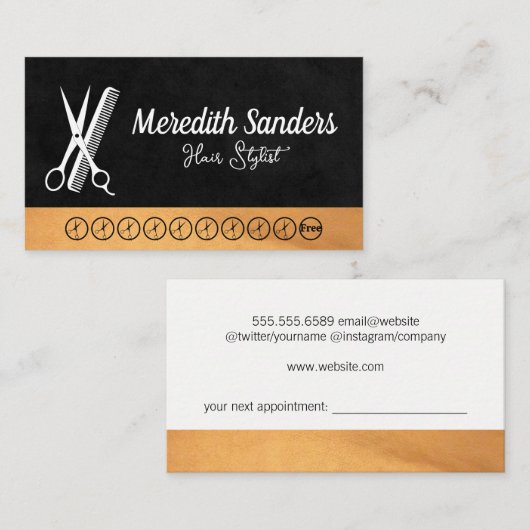 Schaar Comb Logo | Punch Kaart Klantenkaartje (Voorkant / Achterkant)