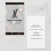 Schaar Comb Logo | Zwart marmer | Bloemen Visitekaartje (Voorkant / Achterkant)