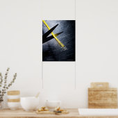 Schaar die ethernetverbindingskabel snijdt poster (Keuken)