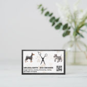 schaar | Doggies | QR-code Visitekaartje (Staand voorkant)