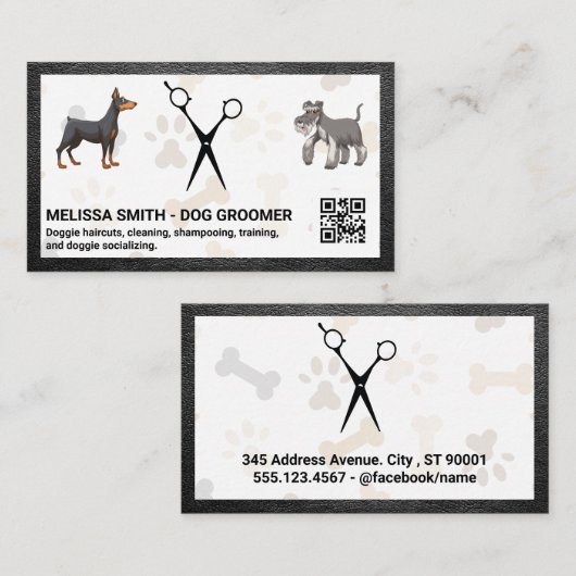 schaar | Doggies | QR-code Visitekaartje (Voorkant / Achterkant)