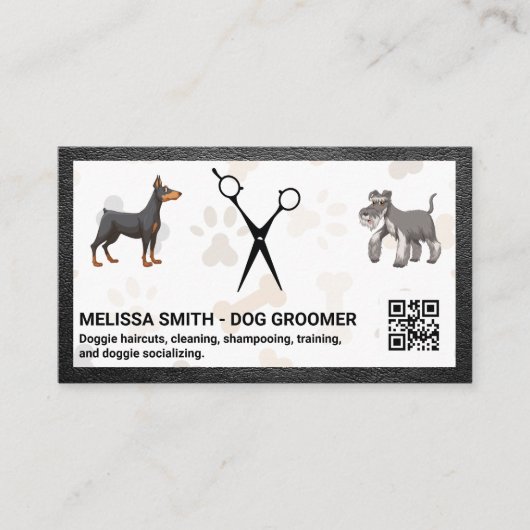 schaar | Doggies | QR-code Visitekaartje (Voorkant)