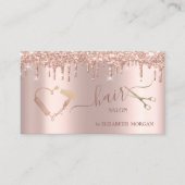 Schaar Droogborstel Roos Gouden Glitter Druppels Visitekaartje (Voorkant)