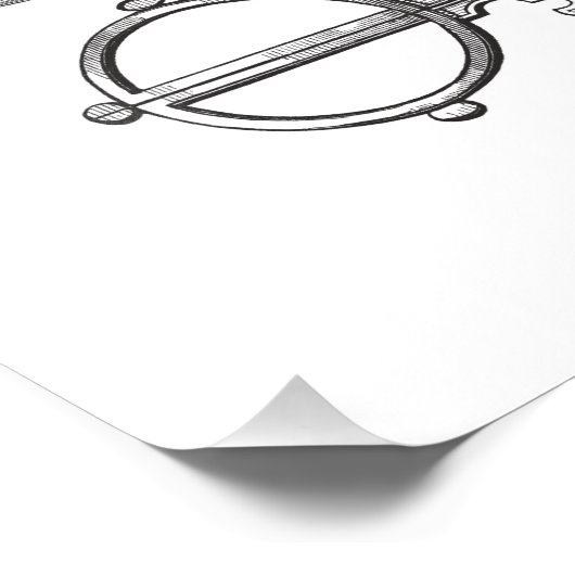 schaar Elegant Black White Decorative Foto Afdruk (Hoek)