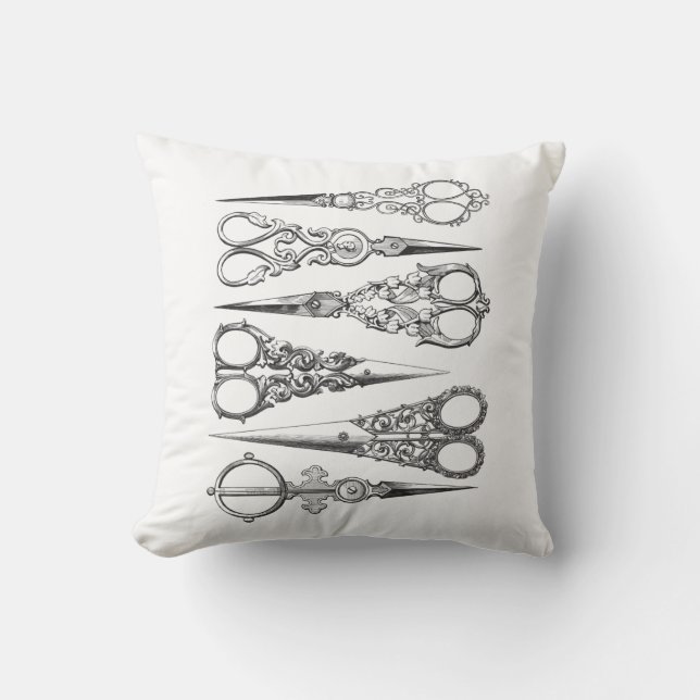  schaar Elegant Black White Decorative Kussen (Voorkant)