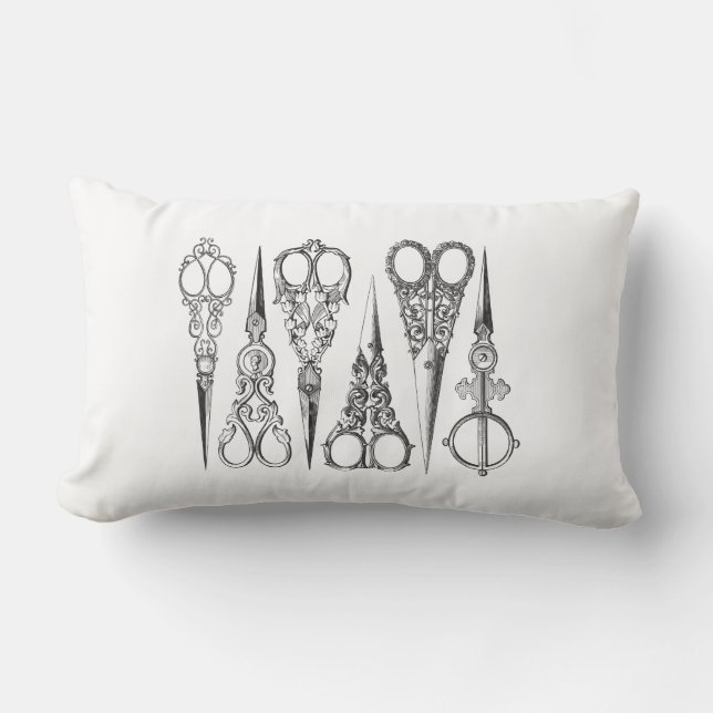  schaar Elegant Black White Decorative Kussen (Voorkant)