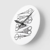 schaar Elegant Black White Decorative Ronde Klok (Hoek)