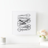  schaar Elegant Black White Decorative Vierkante Klok (Huis)