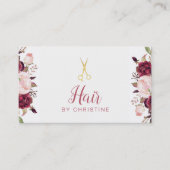 Schaar en bloemendecor visitekaartje (Voorkant)