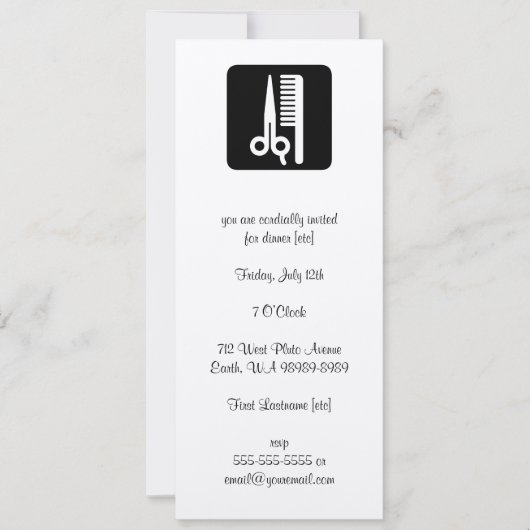 Schaar en Comb Hair Biz Kaart (Voorkant)