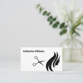 Schaar en Haar Logo | Eenvoudig Zwart Wit Visitekaartje (Staand voorkant)