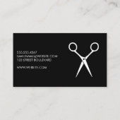 Schaar en Haar Logo | Eenvoudig Zwart Wit Visitekaartje (Achterkant)