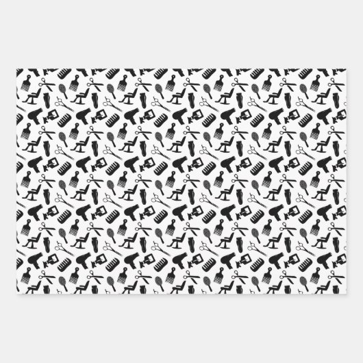 Schaar- en haarstaafpatronen inpakpapier vel (Voorkant 3)