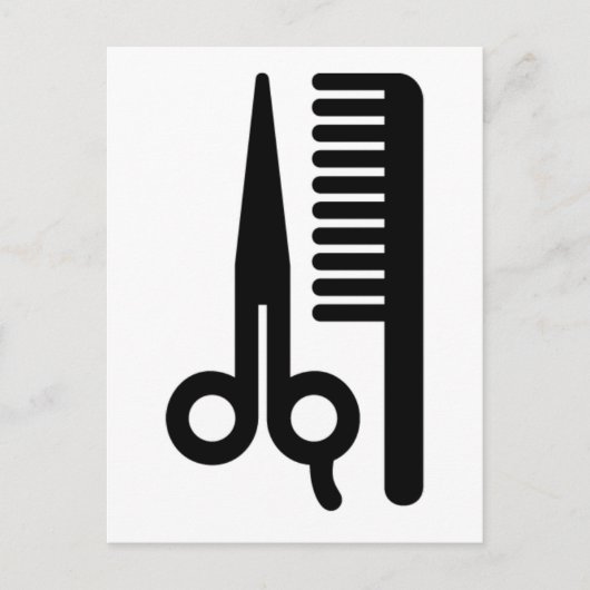 Schaar en kam briefkaart (Voorkant)