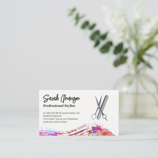 Schaar en kam | Hair Stylist Visitekaartje (Staand voorkant)