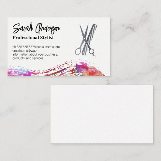 Schaar en kam | Hair Stylist Visitekaartje (Voorkant / Achterkant)