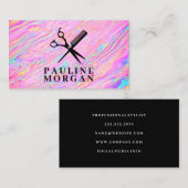 Schaar en kam | Holografische irdescent Visitekaartje (Voorkant / Achterkant)