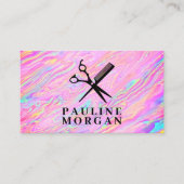 Schaar en kam | Holografische irdescent Visitekaartje (Voorkant)