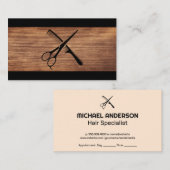 Schaar en kam | Hout Afsprakenkaartje (Voorkant / Achterkant)