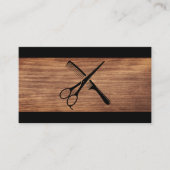 Schaar en kam | Hout Afsprakenkaartje (Voorkant)