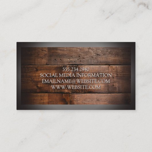 Schaar en kam | Hout Visitekaartje (Achterkant)