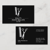 Schaar en kam met scheidingen visitekaartje (Voorkant / Achterkant)