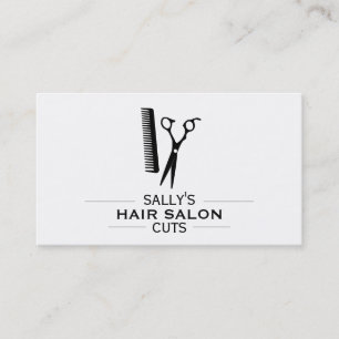 Schaar en kam met scheidingen visitekaartje