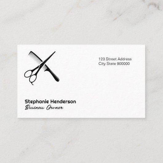 Schaar en kam | Rainbow Iridescent Achtergrond Visitekaartje (Achterkant)