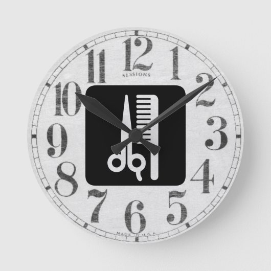 Schaar en kam ronde klok (Voorkant)