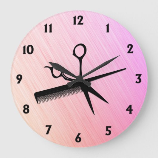 Schaar en kam roze grote klok (Voorkant)