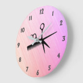 Schaar en kam roze grote klok (Hoek)