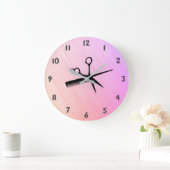 Schaar en kam roze grote klok (Huis)